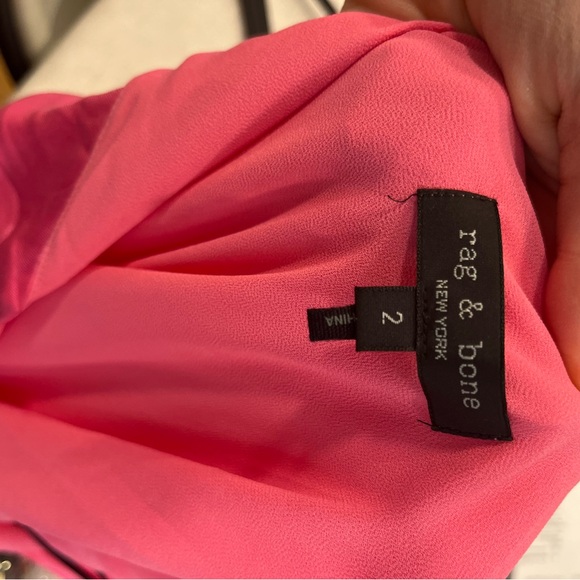rag & bone Midi Slip Dress Size 2 Hot Pink Silk Blend - Picture 4 of 6
